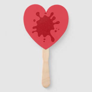 Abanico Ventilador del corazón personalizado - Placa roja