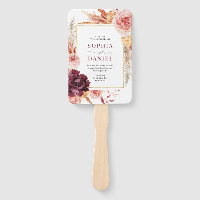 Abanico Ventilador del programa Boho Pampas de Boda Grass  (Anverso)