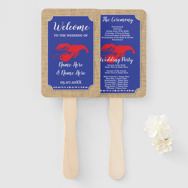 Abanico Ventilador del programa Boil Beach Wedding para bo (Anverso y reverso)