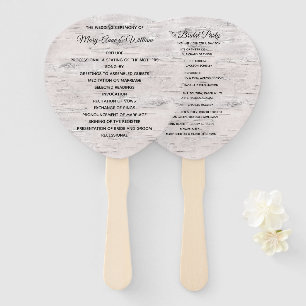 Abanico Ventilador del programa de bodas Birch Wood Bark P
