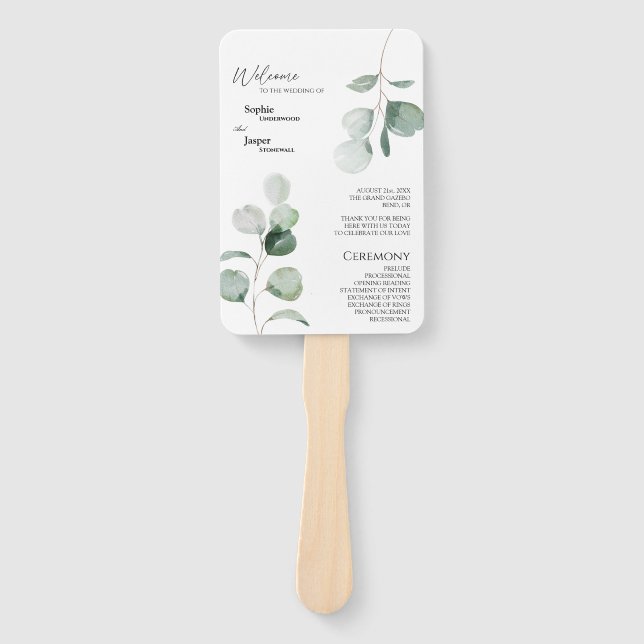 Abanico Ventilador del programa de bodas blancas de vegeta (Anverso)