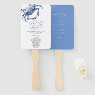 Abanico Ventilador del programa de bodas de cangrejo azul