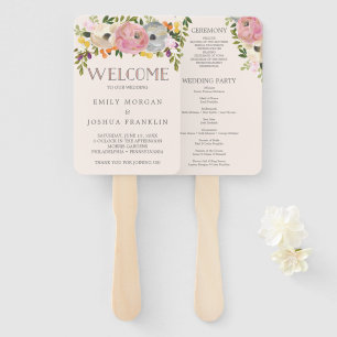 Abanico Ventilador del programa de bodas de flores dulces