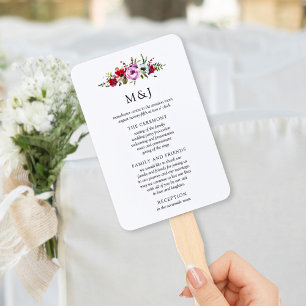 Abanico Ventilador del programa de bodas de flores silvest
