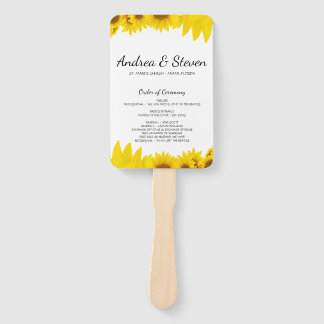 Abanico Ventilador del Programa de Bodas de Sunflowers. Me