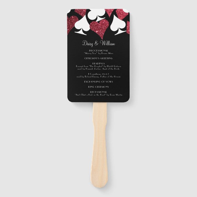 Abanico Ventilador del programa de bodas de Vegas Purpurin (Anverso)