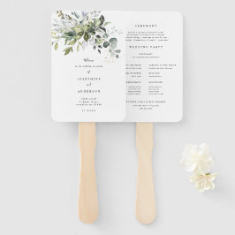 Abanico Ventilador del programa de bodas Eucalyptus