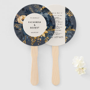 Abanico Ventilador del programa de bodas florales de oro a