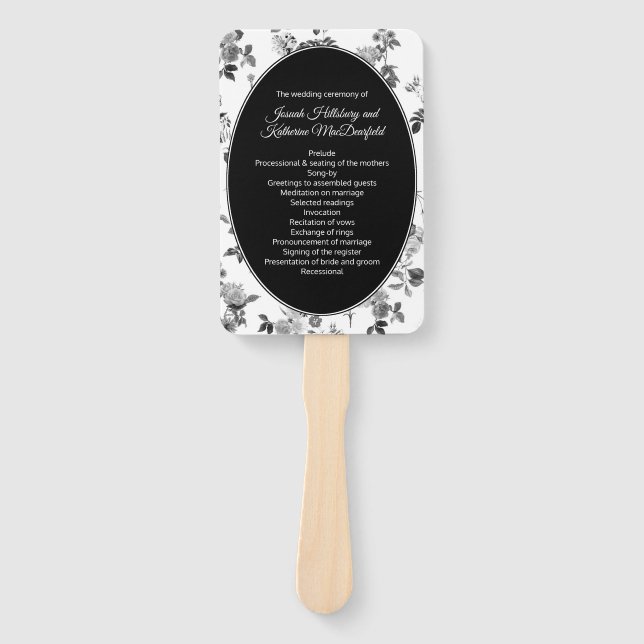 Abanico Ventilador del programa de bodas florales en blanc (Anverso)