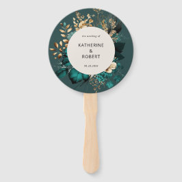 Abanico Ventilador del programa de bodas florales verde az