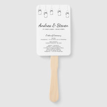 Ventilador del programa de bodas Mason Jars. Menú 