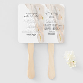 Abanico Ventilador del programa de bodas resumen de mármol