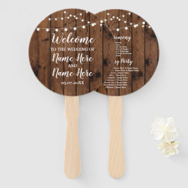 Abanico Ventilador del programa de bodas Rustic Wood Light