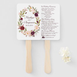 Abanico Ventilador del programa de bodas rusticas - Flores