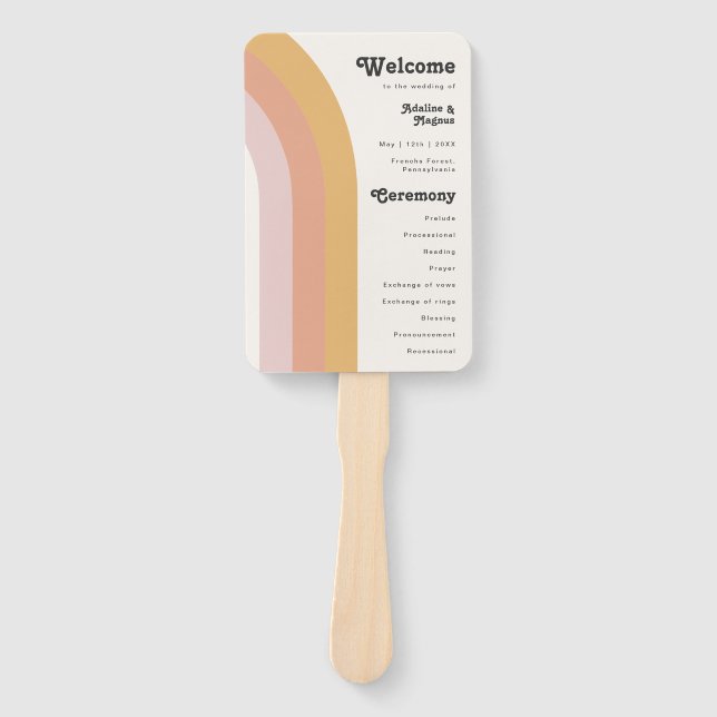 Abanico Ventilador del programa de casamiento con arco iri (Anverso)