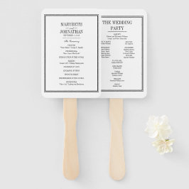 Abanico Ventilador del programa de Ceremonia de Boda Simpl