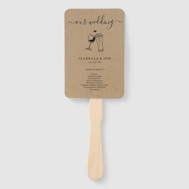 Abanico Ventilador del programa de Masa/Ceremonia boda - V (Anverso)