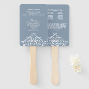 Abanico Ventilador del programa Dusty Blue Elegant Damask 