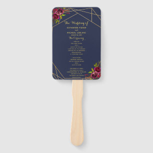 Abanico Ventilador del programa Navy Burgundy Floral Weddi