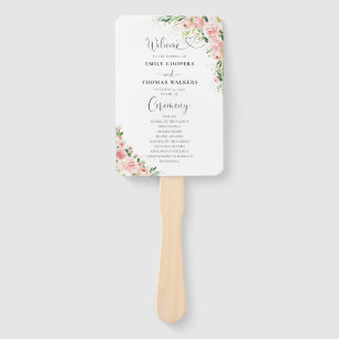 Abanico Ventilador del programa Rubor Pink Rose Gold Weddi