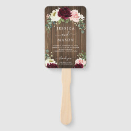 Abanico Ventilador del programa rústico romántico de bodas