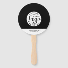 Abanico Ventilador promocional de mano blanca y negra con 