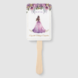Abanico Ventilador Quinceañera Purple Lilac con programaci