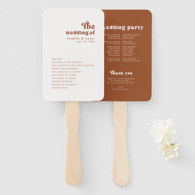 Abanico Ventilador Retro Terracotta Hand (Anverso y reverso)