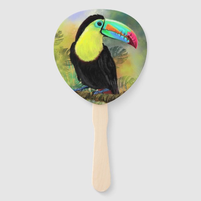 Abanico Ventilador Toco Toucan Bird Hand (Reverso)