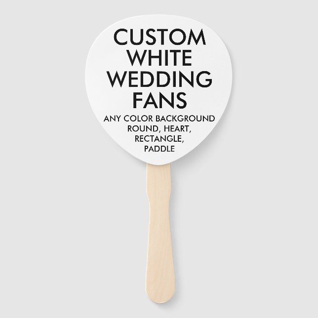 Abanico VENTILADORES BODAS BLANCOS DE PADDLE Personalizado (Anverso)