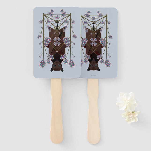 Abanico Ventiladores de la mano azul cielo de Fox (Anverso y reverso)