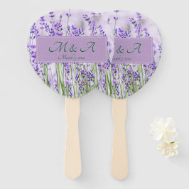 Abanico Ventiladores de mano de los campos de lavanda