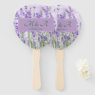 Abanico Ventiladores de mano de los campos de lavanda