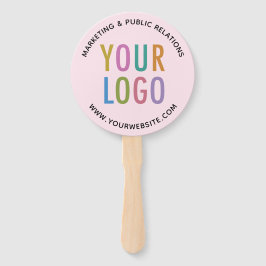 Abanico Ventiladores de mano rosa claro redondeados con el