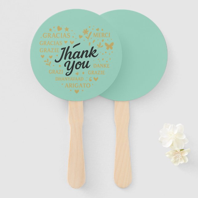 Abanico Ventiladores de manos elegantes - Regalo práctico  (Anverso y reverso)