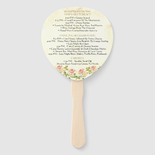 Abanico Ventiladores del programa Antiguo Rosa 4 x 6 (Reverso)