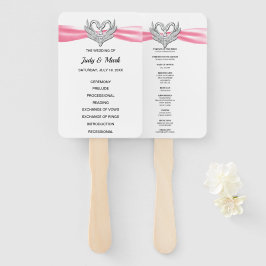 Abanico Ventiladores del programa de bodas de cisnes plate