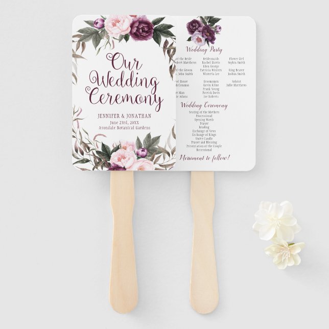 Abanico Ventiladores del programa de vegetación de peonies (Anverso y reverso)