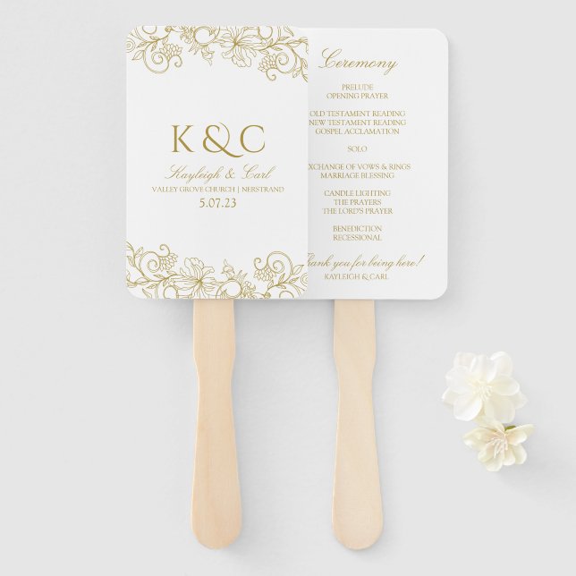 Abanico Ventiladores del programa Elegant Lace Wedding | V (Anverso y reverso)