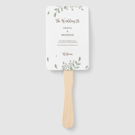 Abanico Verdor minimalista con Boda acuarela floral