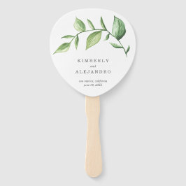 Abanico Verdor Rústico Elegante Boda de acuarela