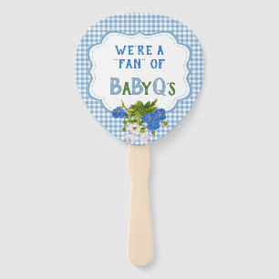 Abanico Verificación de país Flores de Gingham Azul BabyQ