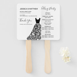 Abanico Vestido Boda de encaje negro