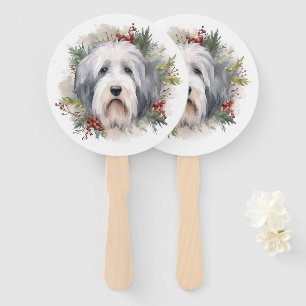 Abanico Viejos Navidades de Sheepdog ingleses escriben pre