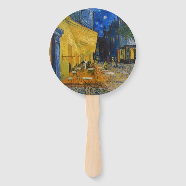 Abanico Vincent van Gogh - Cafe Terrace de noche (Anverso)