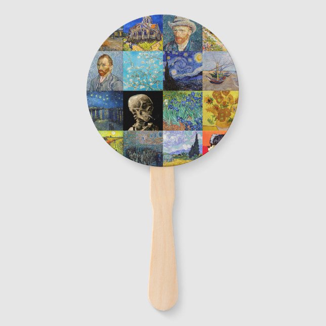 Abanico Vincent van Gogh - Piquetas maestras del mosaico (Anverso)