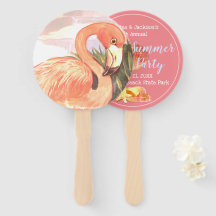 Vintage Flamingo Seashells Fiesta de verano