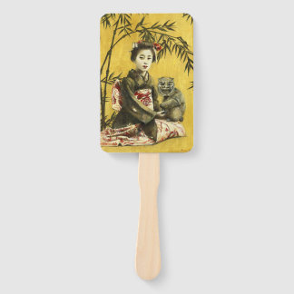 Abanico Vintage japonés Geisha Y Demon Hand Fan