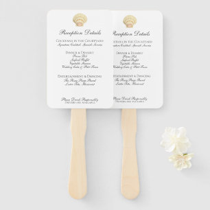 Abanico Vintage Seashell Boda Menu