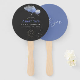 Abanico Watercolor Stars Night Sky Baby Shower